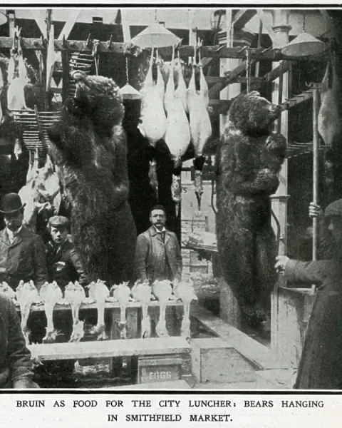 Bears hanging in Smithfield market 1906