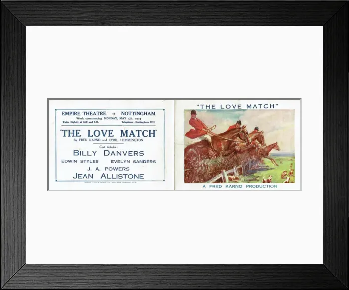 Framed Print : The Love Match by Fred Karno and Cyril Hemmington Framed Print : The Love Match by Fred Karno and Cyril Hemmington