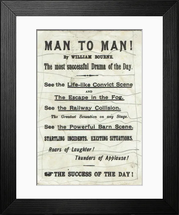 Framed Print : Man to Man by W Bourne Framed Print : Man to Man by W Bourne