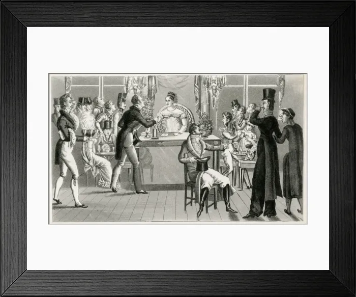 Framed Print : British visitors in a cafe, Paris Framed Print : British visitors in a cafe, Paris