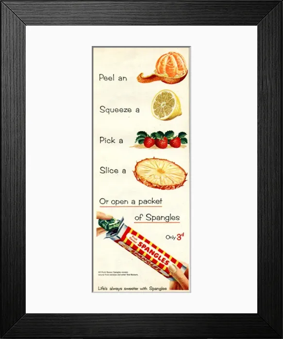 Framed Print : Advertisement, Fruit Spangles Framed Print : Advertisement, Fruit Spangles