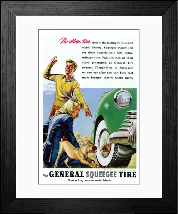Framed Print : Advertisement, General Squeegee Tire Framed Print : Advertisement, General Squeegee Tire