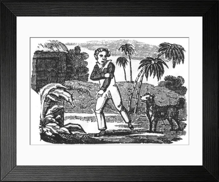 Framed Print : Boy bitten by dog, c. 1800 Framed Print : Boy bitten by dog, c. 1800