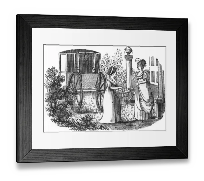 Framed Print : Lady visiting in a carriage, c. 1800 Framed Print : Lady visiting in a carriage, c. 1800