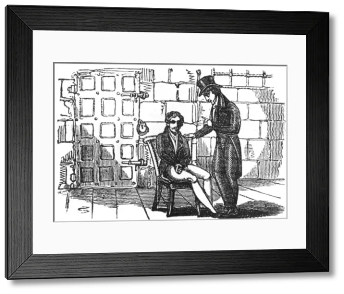 Framed Print : Man visited in gaol, c. 1800 Framed Print : Man visited in gaol, c. 1800