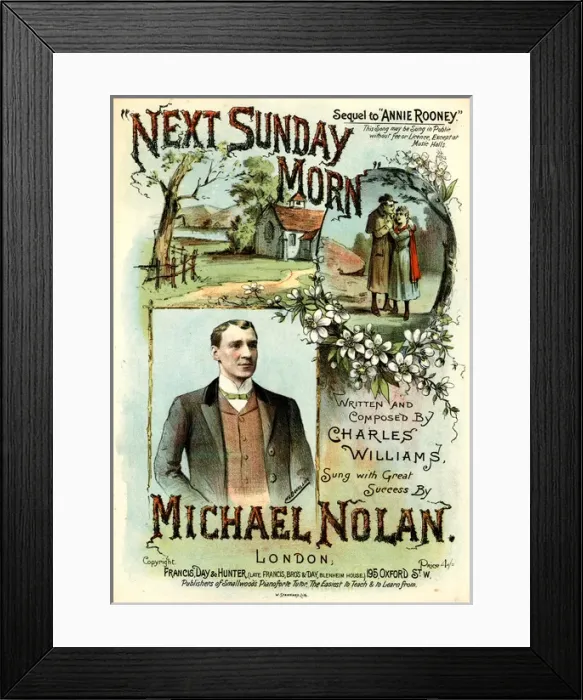 Framed Print : Music cover, Next Sunday Morn sung by Michael Nolan Framed Print : Music cover, Next Sunday Morn sung by Michael Nolan