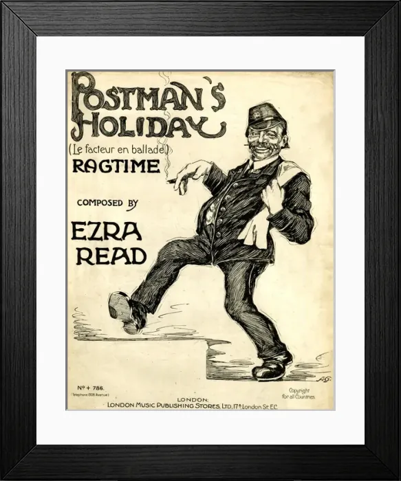 Framed Print : Music cover, Postmans Holiday Ragtime Framed Print : Music cover, Postmans Holiday Ragtime