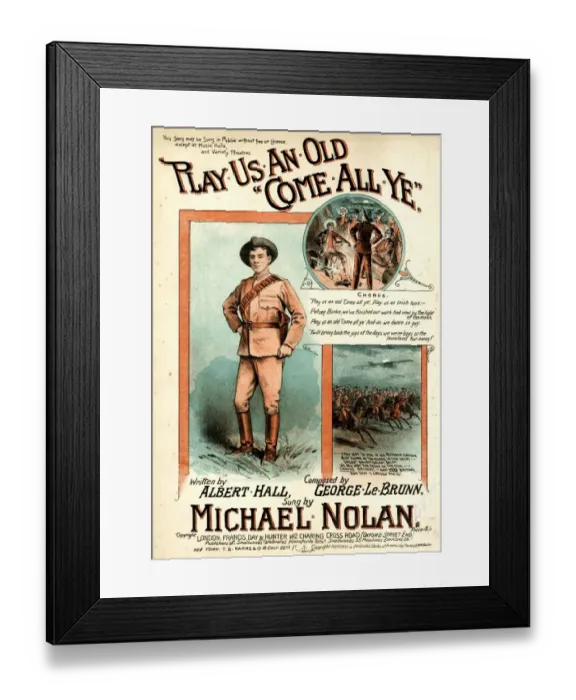 Framed Print : Music cover, Play Us An Old Come All Ye Framed Print : Music cover, Play Us An Old Come All Ye