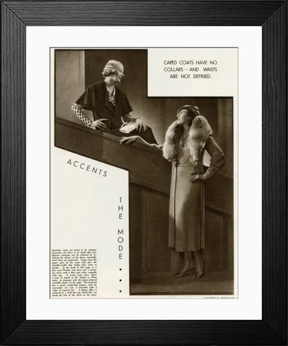 Framed Print : Capes and coats 1933 Framed Print : Capes and coats 1933