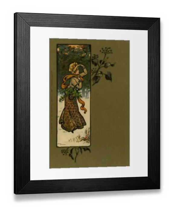 Framed Print : Young lady in a winter scene Framed Print : Young lady in a winter scene