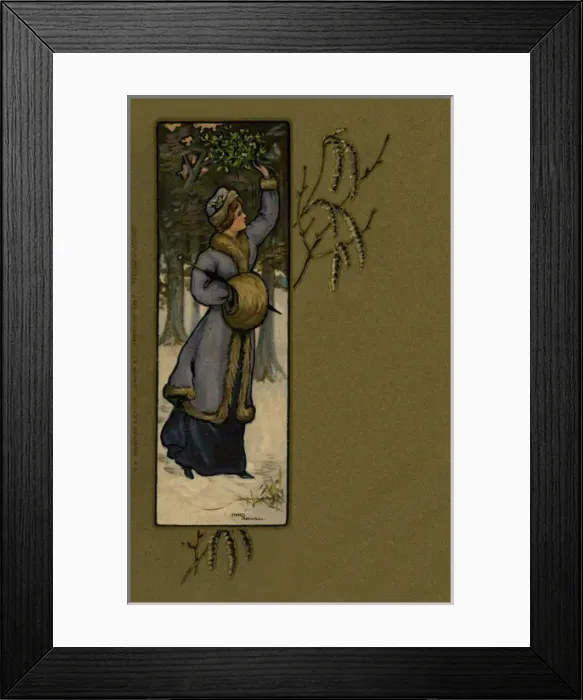 Framed Print : Young lady in a winter scene Framed Print : Young lady in a winter scene