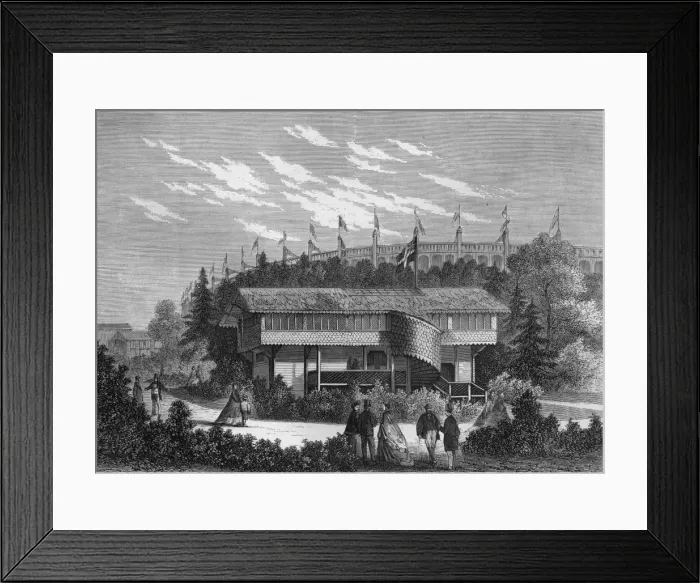 Framed Print : Swedish log cabin at the Exposition Universelle, Paris Framed Print : Swedish log cabin at the Exposition Universelle, Paris