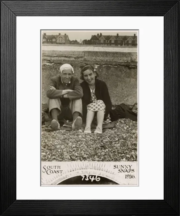 Framed Print : Couple on a South Coast beach Framed Print : Couple on a South Coast beach