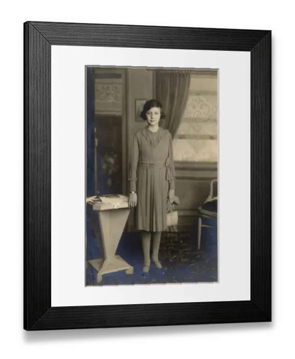 Framed Print : fashionably and expensively dressed 1920s teenage girl Framed Print : fashionably and expensively dressed 1920s teenage girl