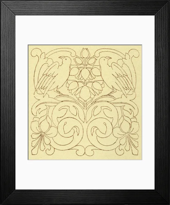 Framed Print : Needlework pattern in outline Framed Print : Needlework pattern in outline