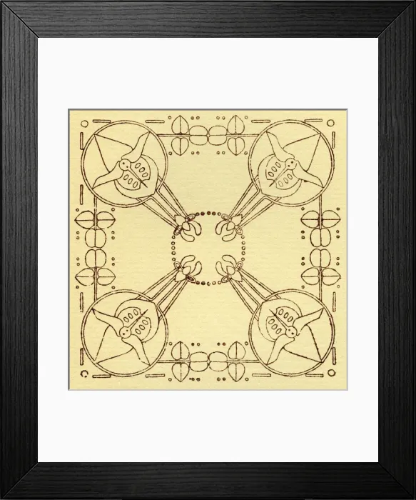 Framed Print : Needlework pattern in outline Framed Print : Needlework pattern in outline