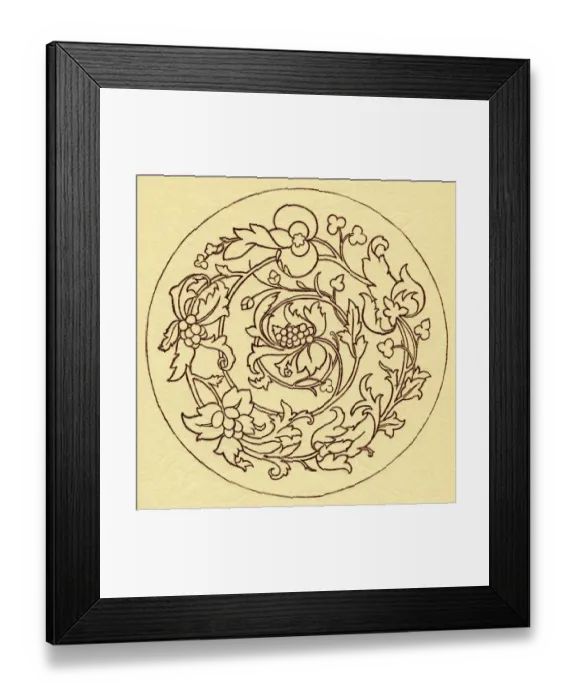 Framed Print : Needlework pattern in outline Framed Print : Needlework pattern in outline