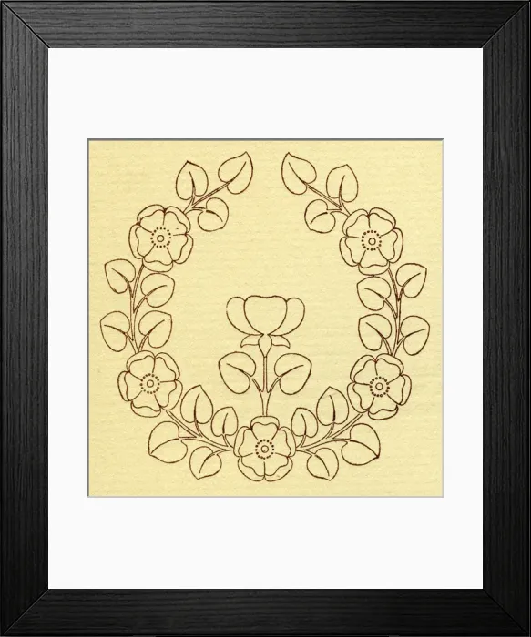 Framed Print : Needlework pattern in outline Framed Print : Needlework pattern in outline