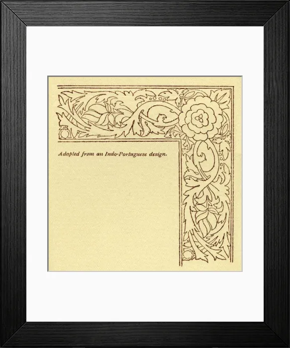 Framed Print : Needlework pattern in outline Framed Print : Needlework pattern in outline