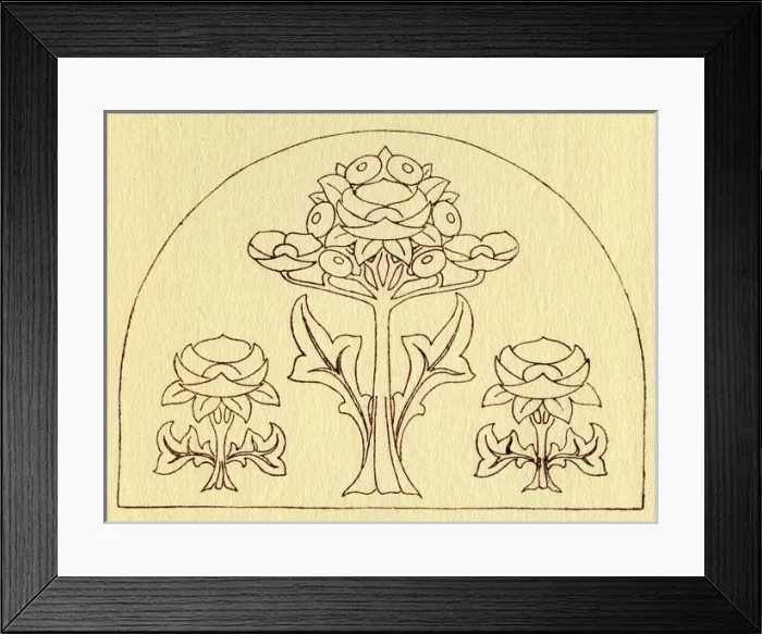 Framed Print : Needlework pattern in outline Framed Print : Needlework pattern in outline