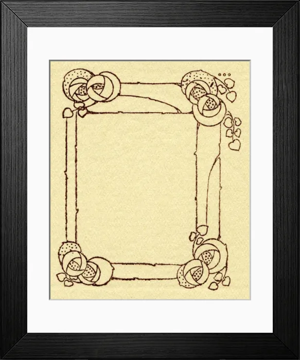 Framed Print : Needlework pattern in outline Framed Print : Needlework pattern in outline
