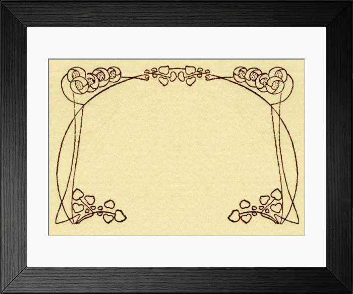 Framed Print : Needlework pattern in outline Framed Print : Needlework pattern in outline