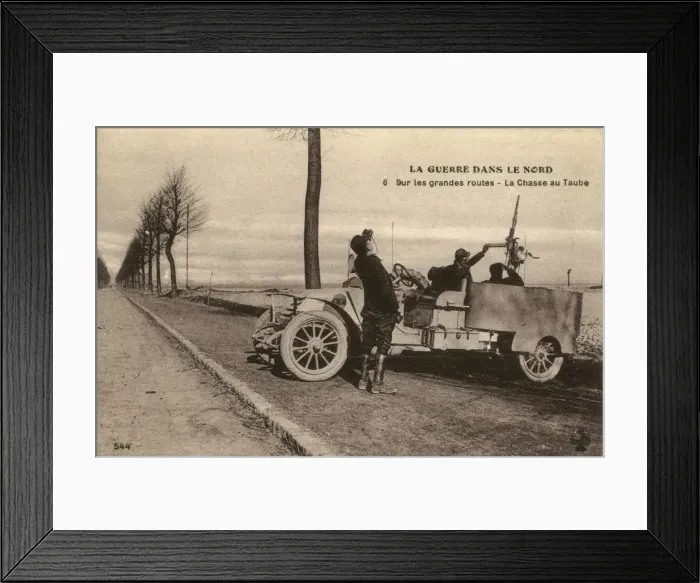 Framed Print : Hunt by French anti-aircraft gunners for Taube Aircraft Framed Print : Hunt by French anti-aircraft gunners for Taube Aircraft