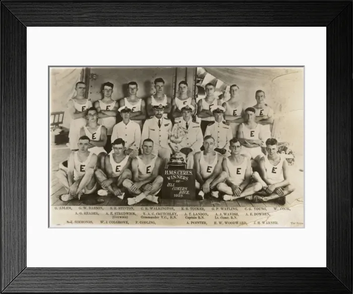 Framed Print : Team of light cruiser HMS Ceres - Fleet Rowing Competition Framed Print : Team of light cruiser HMS Ceres - Fleet Rowing Competition