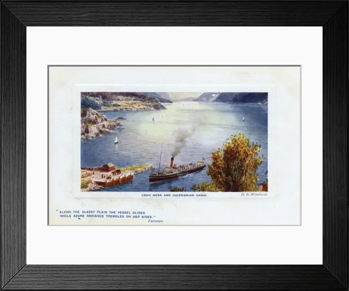 Framed Print : Caledonian Canal and Loch Ness, Scotland - Steamer Framed Print : Caledonian Canal and Loch Ness, Scotland - Steamer