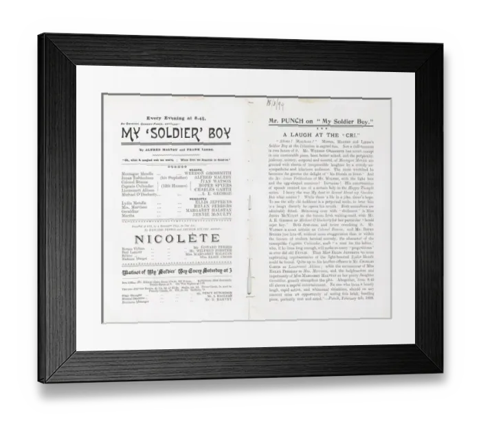 Framed Print : My Soldier Boy by Alfred Maltby and Frank Lindo Framed Print : My Soldier Boy by Alfred Maltby and Frank Lindo