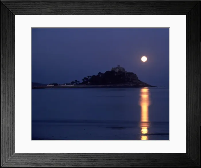 Framed Print : Moonrise over St Michaels Mount, Cornwall Framed Print : Moonrise over St Michaels Mount, Cornwall