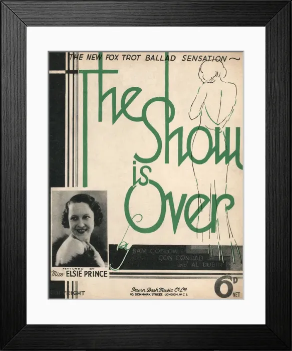 Framed Print : The show is over - Music Sheet Cover Framed Print : The show is over - Music Sheet Cover