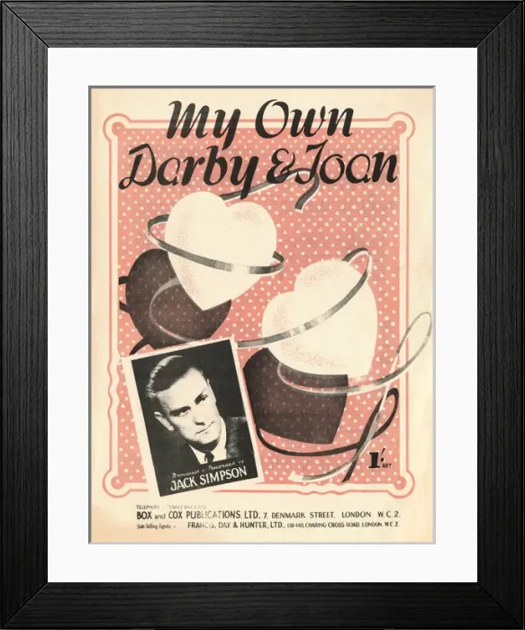 Framed Print : My own Darby & Joan - Music Sheet Cover Framed Print : My own Darby & Joan - Music Sheet Cover