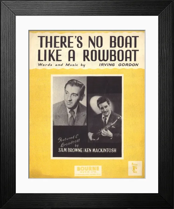 Framed Print : Theres no boat like a rowboat - Music Sheet Cover Framed Print : Theres no boat like a rowboat - Music Sheet Cover