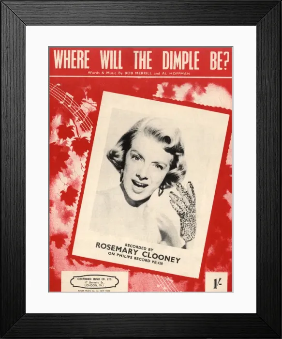 Framed Print : Where will the dimple be? - Music Sheet Cover Framed Print : Where will the dimple be? - Music Sheet Cover