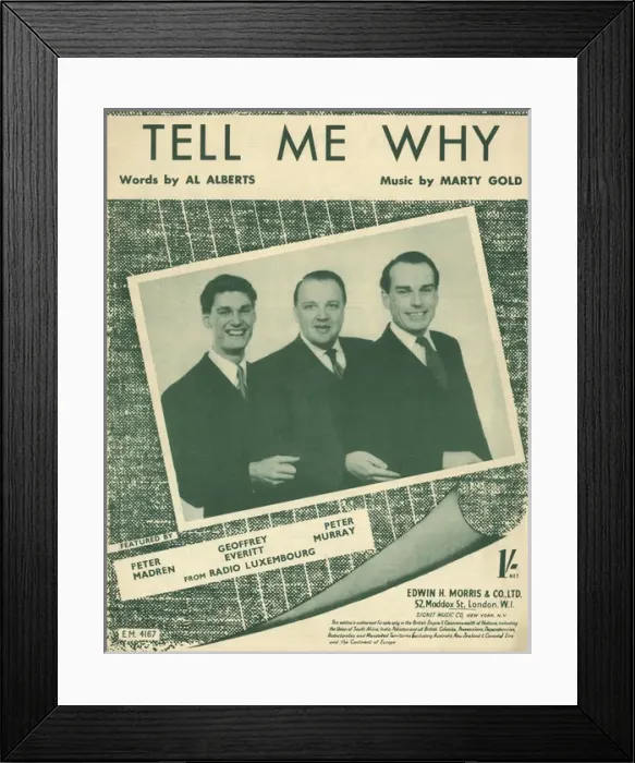 Framed Print : Tell me why - Music Sheet Cover Framed Print : Tell me why - Music Sheet Cover