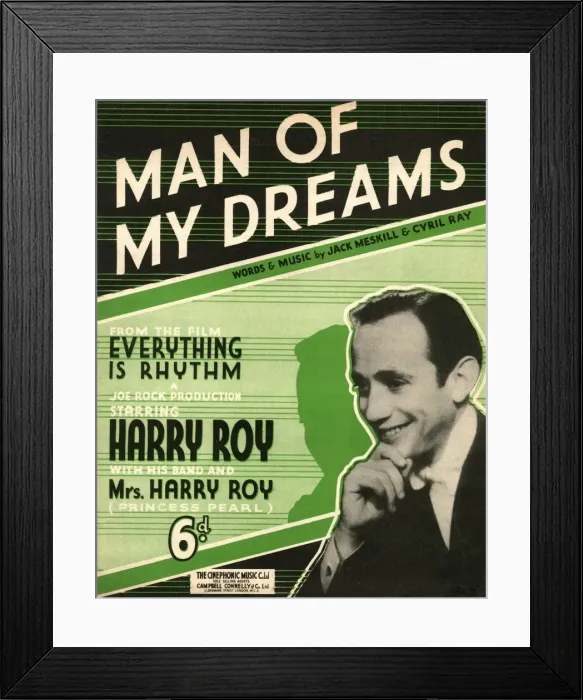 Framed Print : Man of my dreams - Music Sheet Cover Framed Print : Man of my dreams - Music Sheet Cover