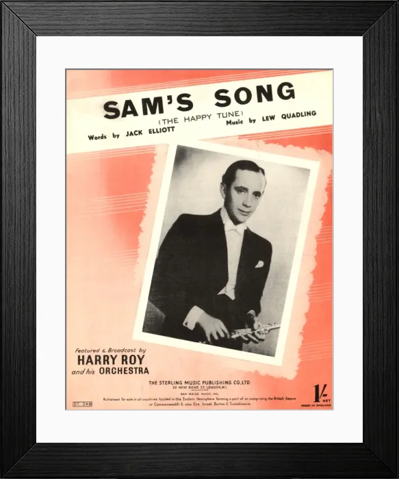 Framed Print : Sams Song the happy tune - Music Sheet Cover Framed Print : Sams Song the happy tune - Music Sheet Cover