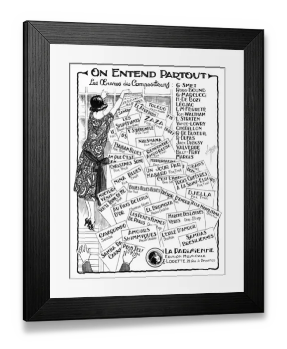 Framed Print : On Entend Partout - Music Sheet Cover Framed Print : On Entend Partout - Music Sheet Cover