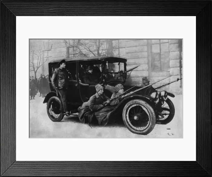 Framed Print : Duma messengers protected by guards, Petrograd, Russia Framed Print : Duma messengers protected by guards, Petrograd, Russia