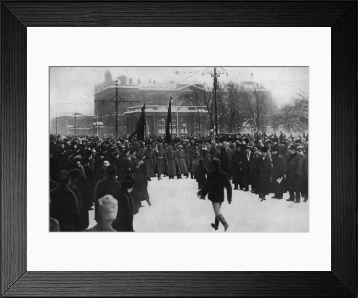 Framed Print : Revolutionists cheered by crowds, Petrograd, Russia Framed Print : Revolutionists cheered by crowds, Petrograd, Russia