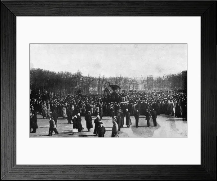 Framed Print : Public gathering during the Revolution, Russia Framed Print : Public gathering during the Revolution, Russia