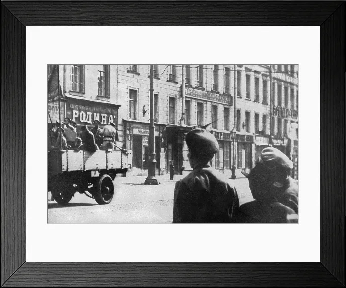Framed Print : Armed soldiers riding in a truck, Russian Revolution Framed Print : Armed soldiers riding in a truck, Russian Revolution