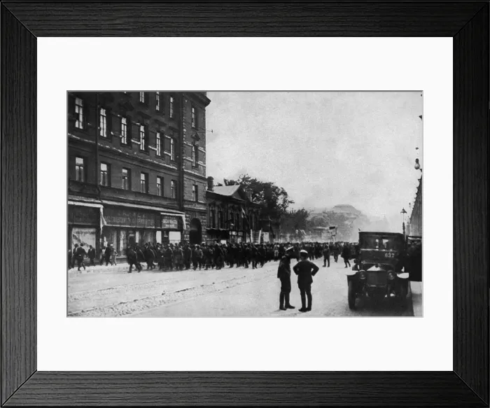 Framed Print : Soldiers demonstrating in street during Revolution, Russia Framed Print : Soldiers demonstrating in street during Revolution, Russia