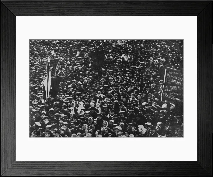 Framed Print : Large gathering during Revolution, Petrograd, Russia Framed Print : Large gathering during Revolution, Petrograd, Russia