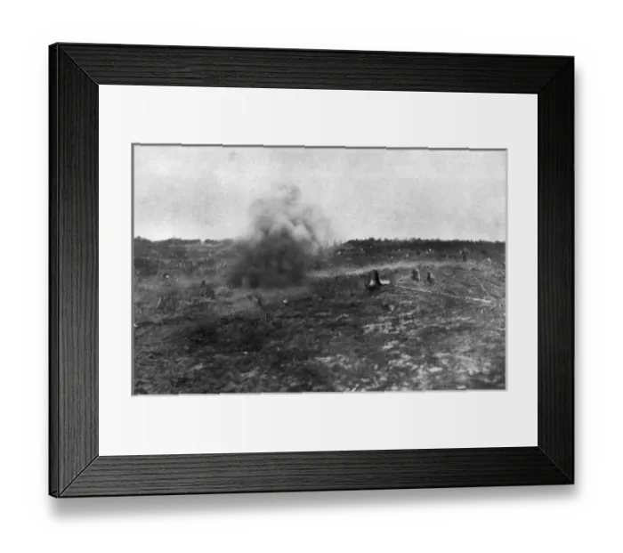 Framed Print : Explosion on the eastern front, Russia, WW1 Framed Print : Explosion on the eastern front, Russia, WW1
