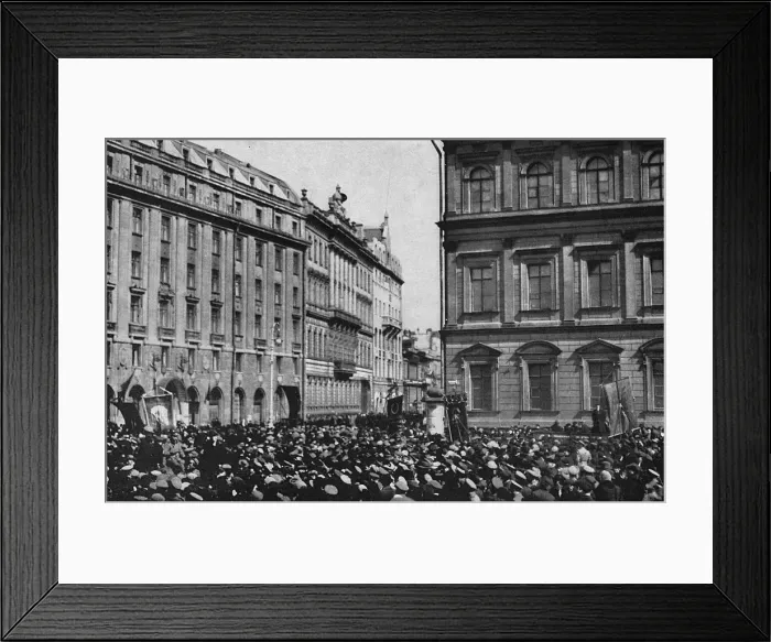 Framed Print : Public gathering in street during Revolution, Russia Framed Print : Public gathering in street during Revolution, Russia
