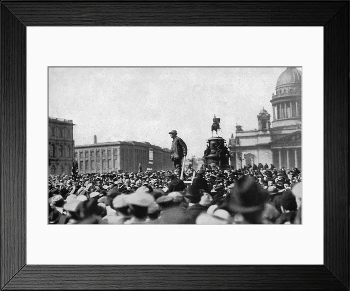 Framed Print : Public gathering in street during Revolution, Russia Framed Print : Public gathering in street during Revolution, Russia