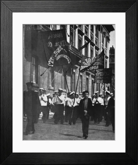 Framed Print : Kronstadt sailors marching in Petrograd, Russia Framed Print : Kronstadt sailors marching in Petrograd, Russia