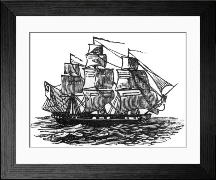 Framed Print : Ship woodcut Framed Print : Ship woodcut